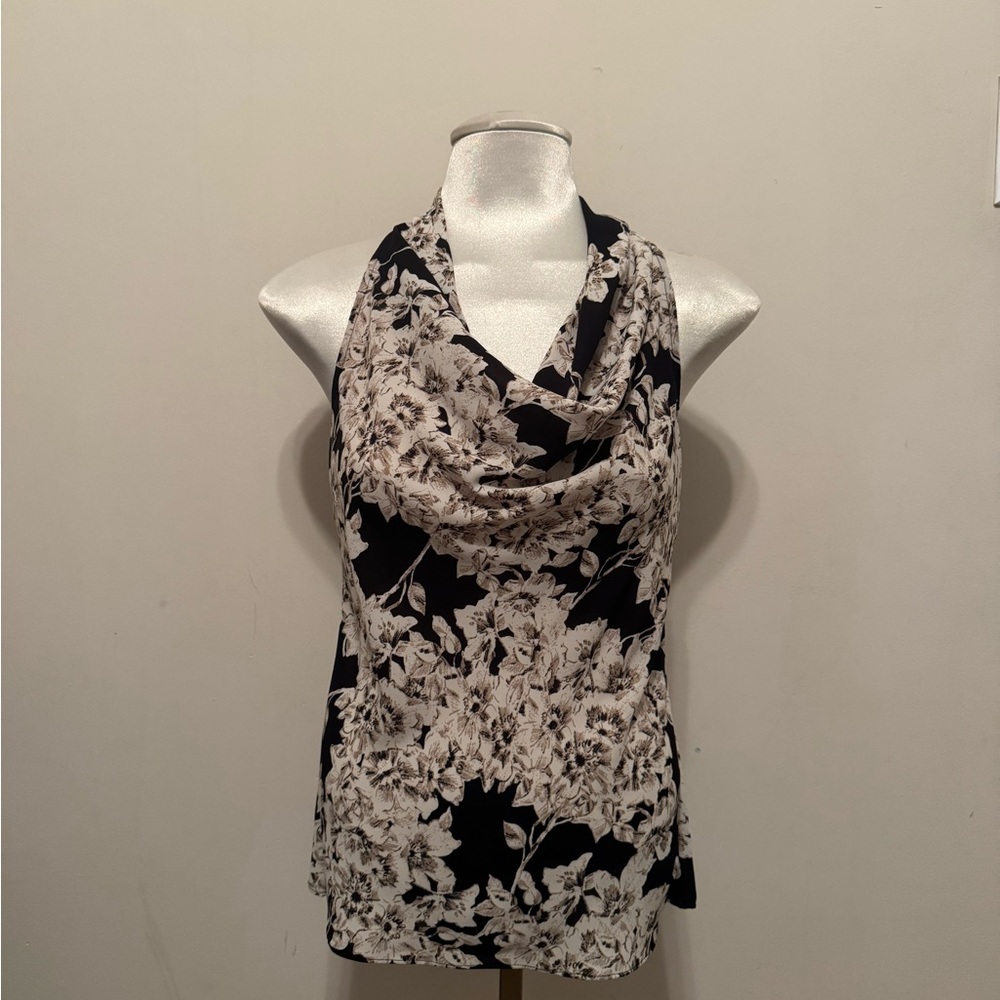 Banana Republic Floral Black and White Women's Top